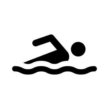 Swimming line art icon for sports apps and websites