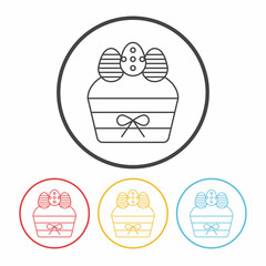 easter egg line icon