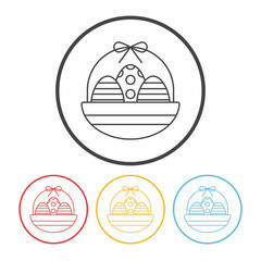 easter egg line icon