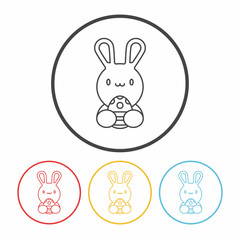 Easter bunny line icon