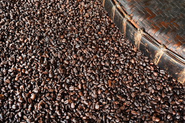 Close up of coffee beans background