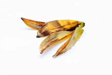 Fototapeta premium Banana peel on white background