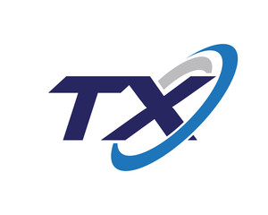 TX Letter Swoosh Sport Logo