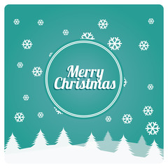 Merry Christmas illustration over blue color background