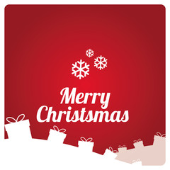 Merry Christmas illustration over red color background