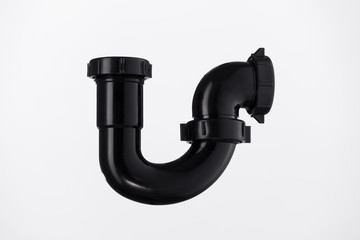 Plumbing S trap isolated on white