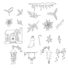 Fototapeta premium Christmas decoration set