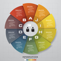 Abstract 10 steps infographics background. Number banners template/tags or website layout. Vector.
