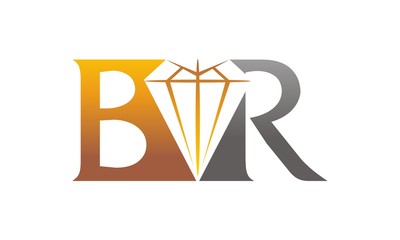 Fototapeta na wymiar Letter BR Diamond Logo