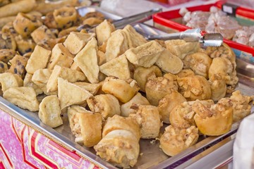 deep fried Tofu and fried Bean pastry, Chiness Puff 