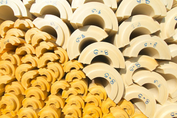 Insulation. Steel Pipe with Heat Insulation closeup.