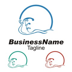 wave logo logo icon Vector