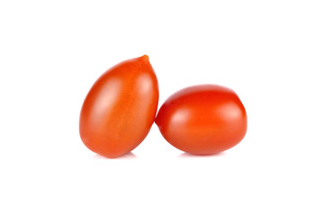 Cherry tomatoes on white background