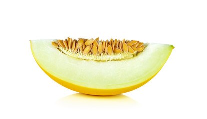 Yellow cantaloupe isolated on the white background