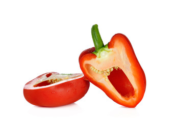 red bell pepper isolated on white background
