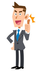 サムアップするビジネスマン