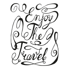 Calligraphy inscription ' the travel'.