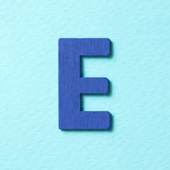 Wooden alphabet E in capital letter