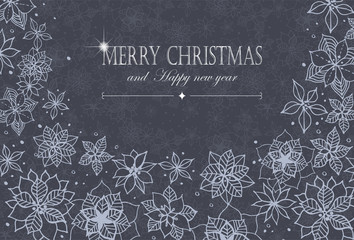 Greeting card with scattered flowers for holiday D