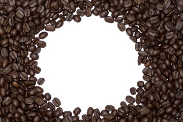 Roasted coffee beans.