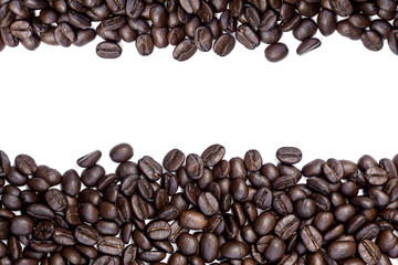 Roasted coffee beans.
