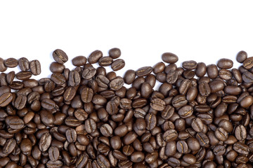 Roasted coffee beans.