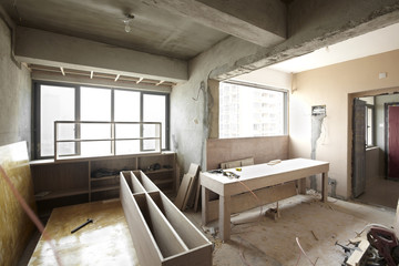 Being renovated house