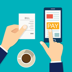 Mobile payment concept. flat vector illustration