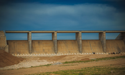 Huge dam in Iraqi desert near Kirkuk city, the dam recently constructed and not tested for water flow 