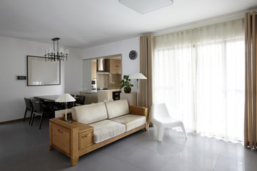 Naklejka na ściany i meble Clean and elegant home interior.living room