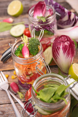 vegetarian salad in jar