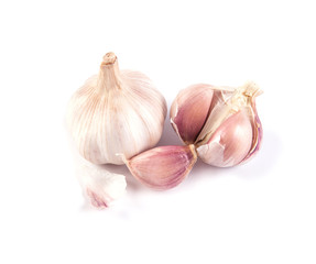 garlic on white background