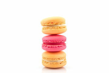 Sweet and colourful french macaroons or macaron.