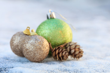 Christmas background with ornament balls 