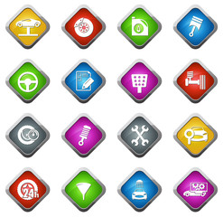 Vector vehicle service station icons set