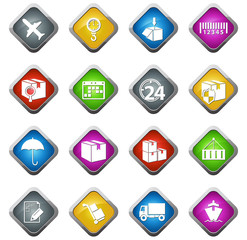 Shipping and delivery icons set