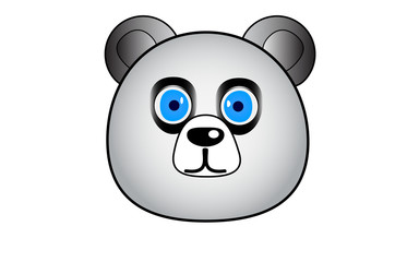 Vector cute panda with blue eyes on white background, eps10 version. Panda bear