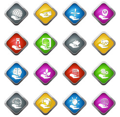 Hand icon collection insurance