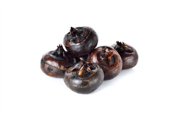whole Chinese water-chestnut or water-nut on white background