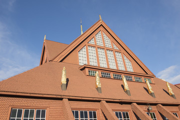 Church in Kiruna, Sweden, during a late summer evening.