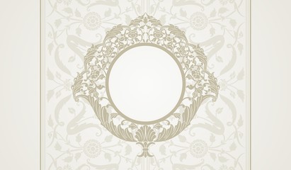 wedding card design, paisley floral pattern , India