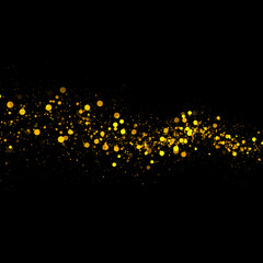 gold glittering bokeh stars dust tail