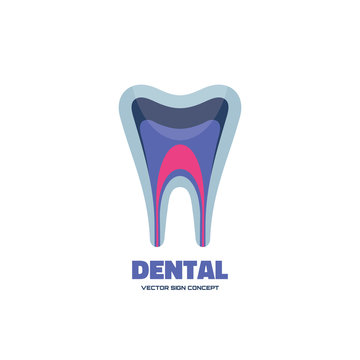 Tooth - vector logo sign concept illustration. Dental clinic - vector logo sign. Tooth silhouette. Tooth flat style sign. Tooth icon. Oral care sign. Tooth care symbol.