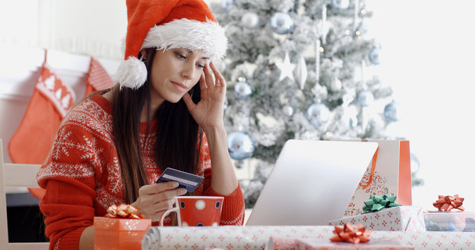 Young Woman Ordering Christmas Gifts Online