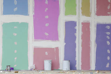 Gypsum wall under construction