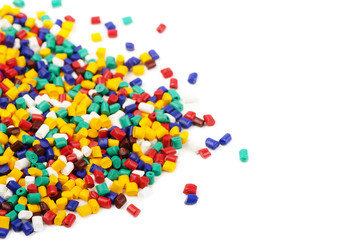 Colourful plastic granules