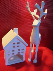 Rennes du père noël et maison