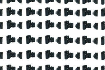 Old photo cameras collage