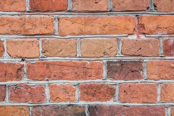 Red grunge brick wall texture.