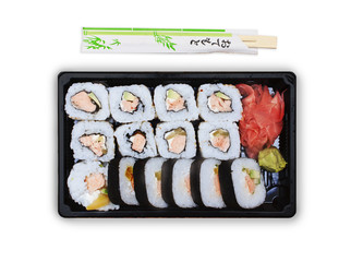 Sushi Box takeaway, Stock image